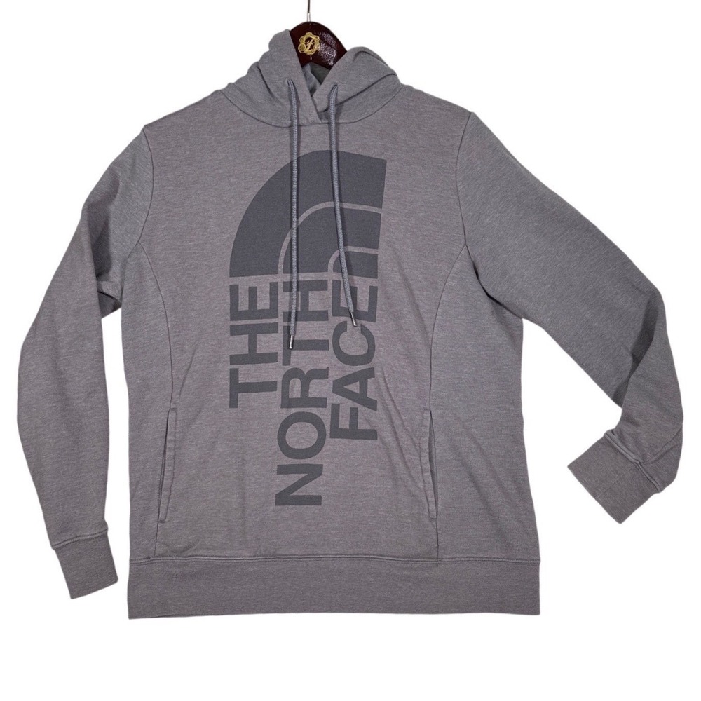 The North Face Hoodie Womens Large Grey Fleece Pullover Sweatshirt NF0A3X6W
